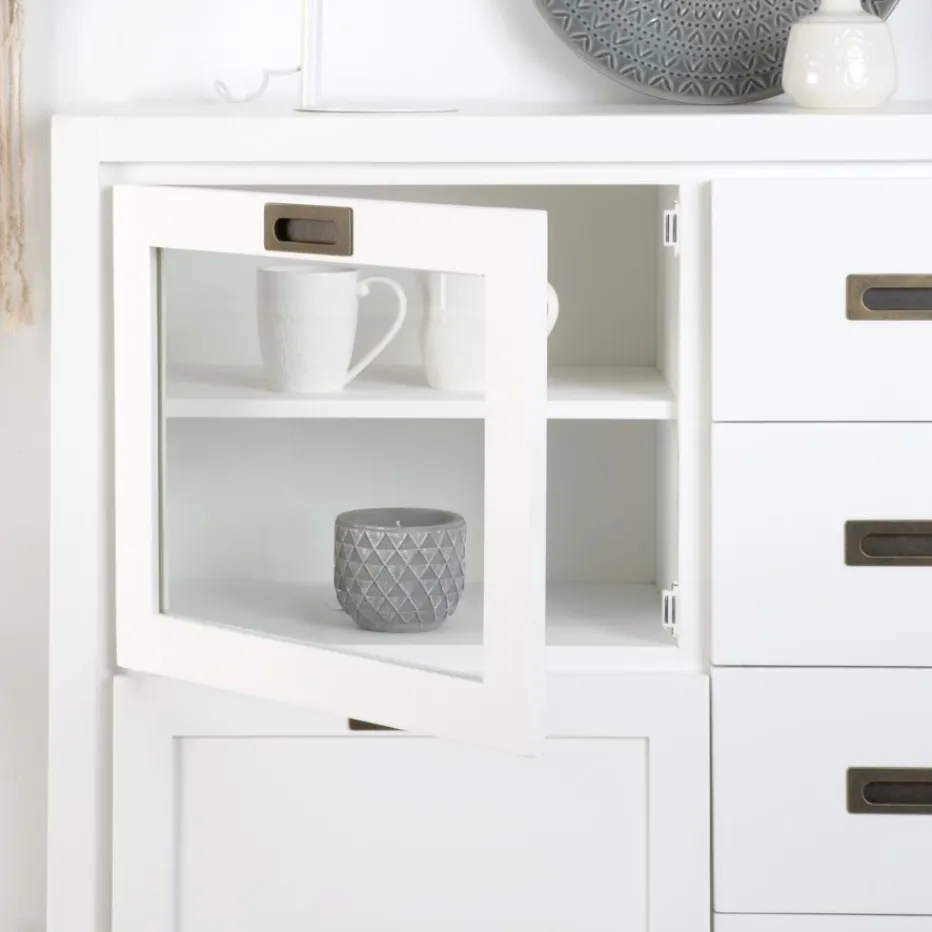 Kehra Buffet étroit laqué blanc^Banak Clearance