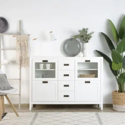 Kehra Buffet étroit laqué blanc^Banak Clearance