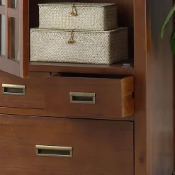 Kenia Vitrine individuelle en bois de couleur teck^Banak Online