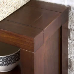 Kenia Vitrine étroite en bois couleur teck.^Banak Clearance