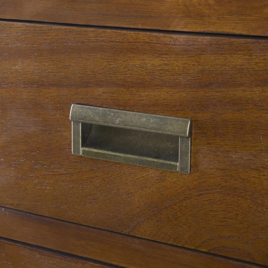 Kenia Vitrine étroite en bois couleur teck.^Banak Clearance