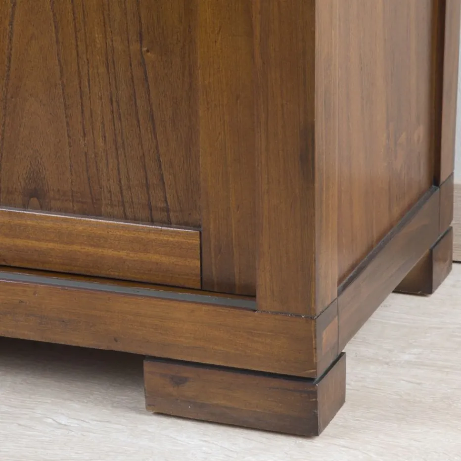 Kenia Vitrine étroite en bois de teck de 145 cm^Banak New