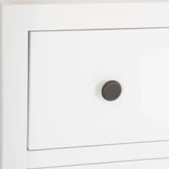 Khai Table de chevet étroite en bois laqué blanc^Banak Clearance