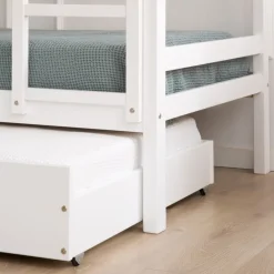 Kivu Lit avec lit gigogne laqué blanc pour matelas 90x190^Banak Discount