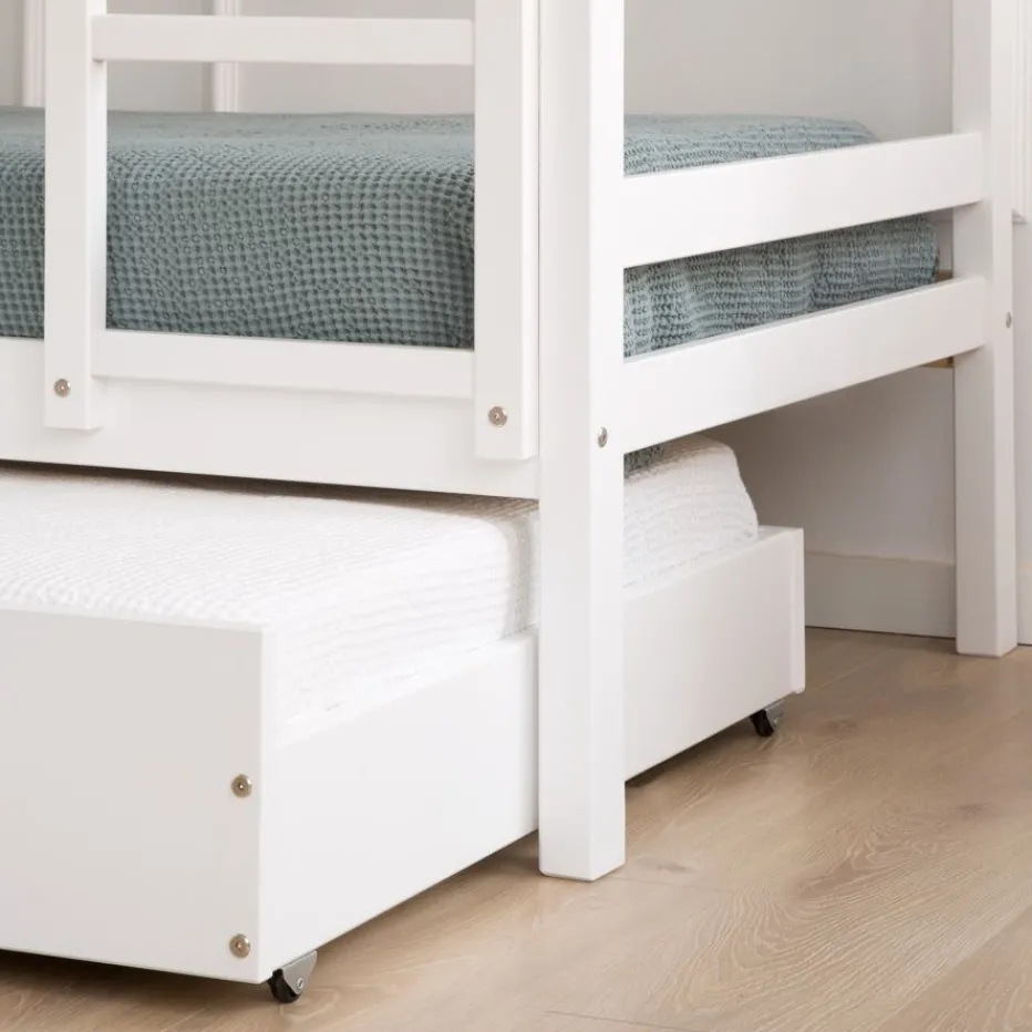 Kivu Lit avec lit gigogne laqué blanc pour matelas 90x190^Banak Discount