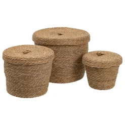 Kokas Ensemble de 3 boîtes en fibre naturelle^Banak New