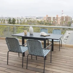 Kunes Table de jardin extensible carrée 90/180 en aluminium^Banak Sale