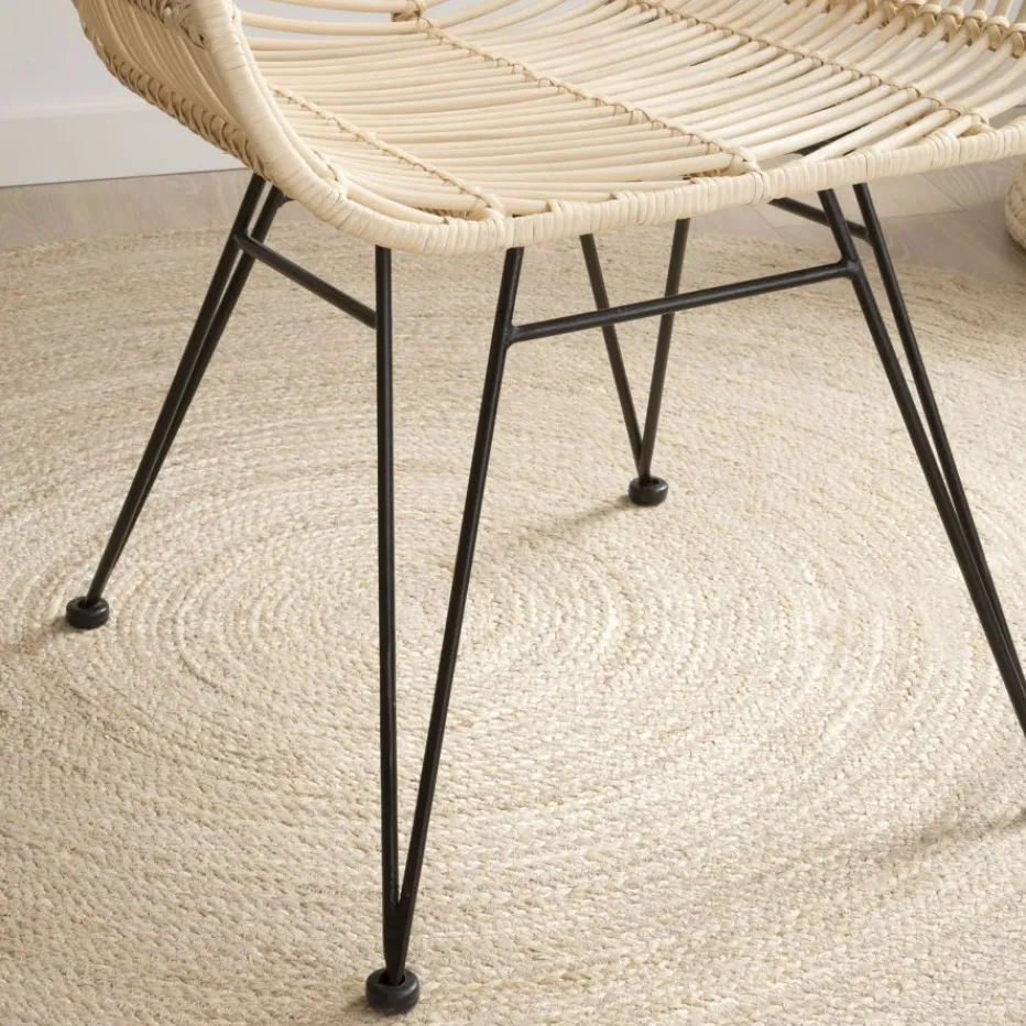 Lack Chaise en rotin naturel et métal^Banak