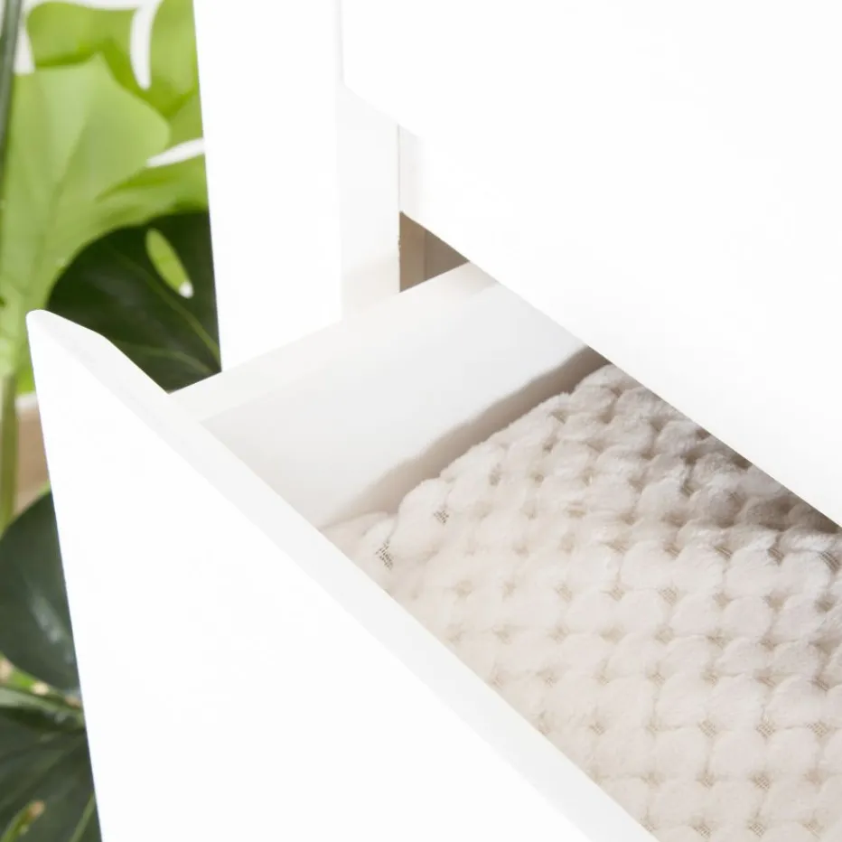 Liland Meuble d'entrée étroit en bois laqué blanc^Banak New