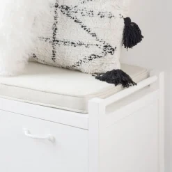 Loen Banc avec rangement et coussins laqué en blanc^Banak Online