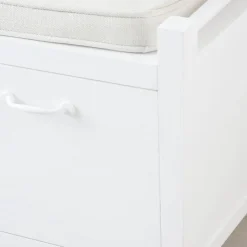 Loen Banc avec rangement et coussins laqué en blanc^Banak Online