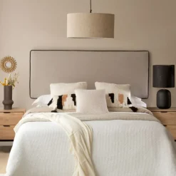 Madary Tête de lit rembourrée beige pour lit de 150 et 160^Banak