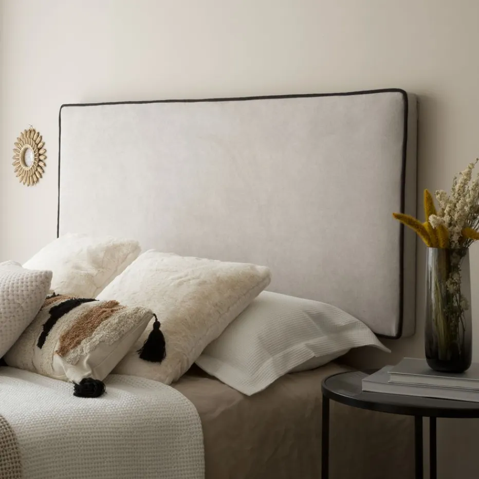 Madary Tête de lit tapissée beige pour lit de 140^Banak Hot