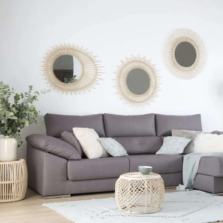 Maia Miroir mural en rotin naturel^Banak Outlet