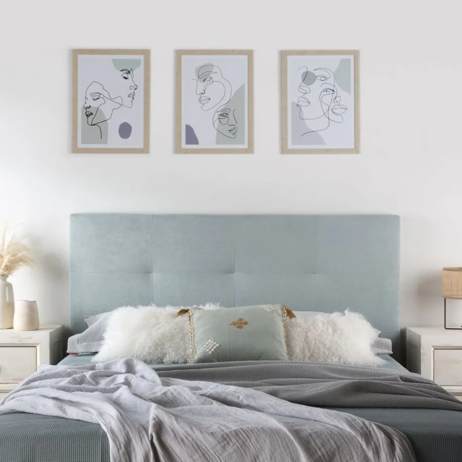 Maira Tête de lit tapissée bleu turquoise pour lit de 150 et 160^Banak Online
