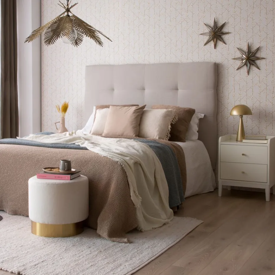 Maira Tête de lit capitonnée beige pour lit de 150 et 160^Banak Best
