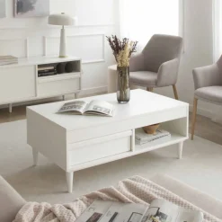 Margot Table basse relevable en bois laqué blanc^Banak New