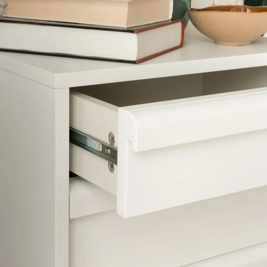 Margot Table de chevet en bois laqué blanc^Banak Online