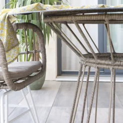 Mattia Table de jardin en rotin synthétique^Banak Best