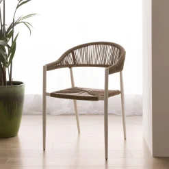 Melbu Chaise de jardin en rotin synthétique et aluminium blanc^Banak Discount