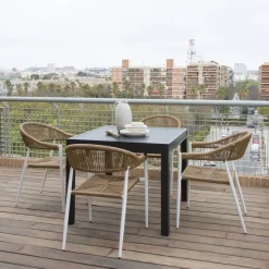 Melbu Chaise de jardin en rotin synthétique et aluminium blanc^Banak Discount