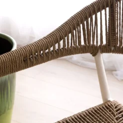 Melbu Chaise de jardin en rotin synthétique et aluminium blanc^Banak Discount