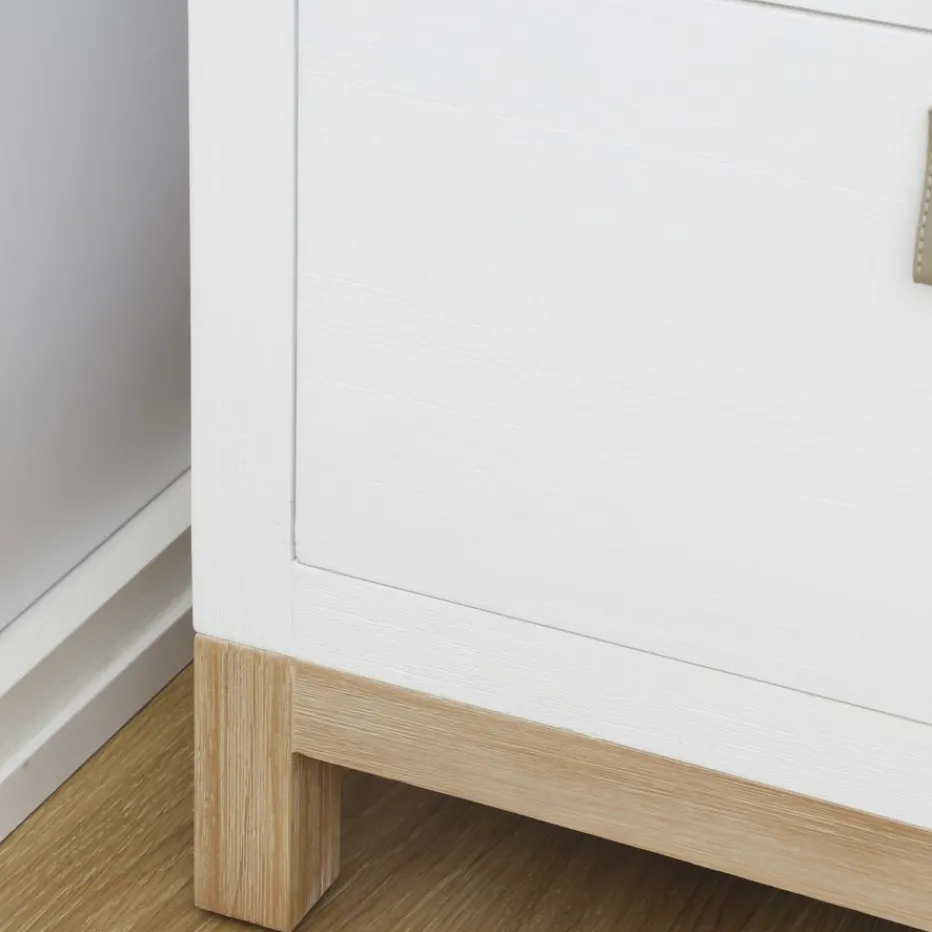 Milos Commode en bois blanc et naturel^Banak Outlet