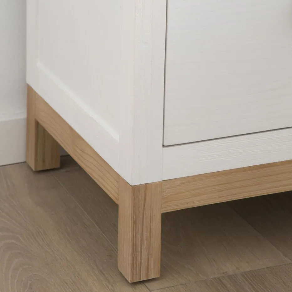Milos Table de nuit blanche et naturelle^Banak Clearance