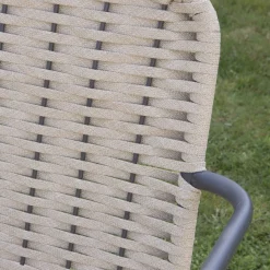 Mink Chaise de jardin en corde de couleur taupe et en aluminium graphite^Banak New
