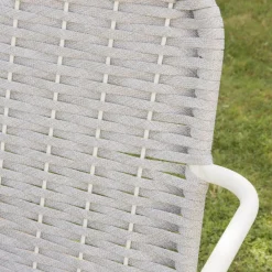 Mink Chaise de jardin en corde couleur gris et aluminium blanc^Banak Online