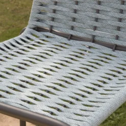 Mink Tabouret de jardin en corde tourmaline et aluminium graphite^Banak