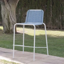 Mink Tabouret de jardin en corde tourmaline et aluminium blanc^Banak Best