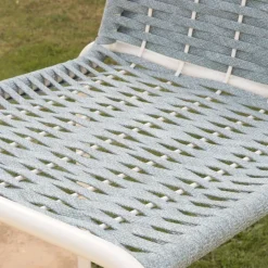 Mink Tabouret de jardin en corde tourmaline et aluminium blanc^Banak Best