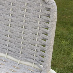 Mink Tabouret de jardin en corde grise et aluminium blanc^Banak Hot