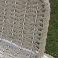 Mink Tabouret de jardin en corde taupe et aluminium blanc^Banak Best