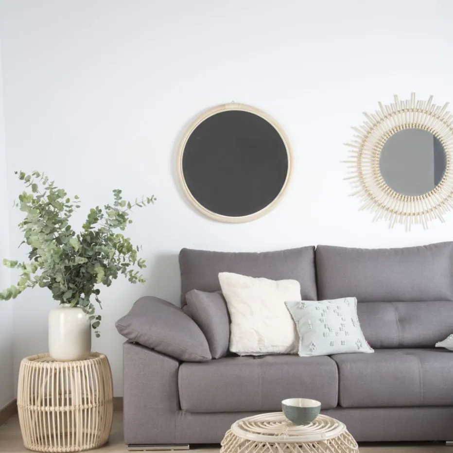 Moita Est un miroir rond en rotin naturel^Banak Discount