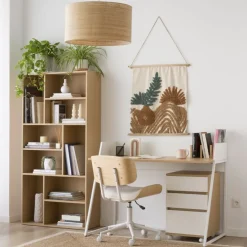 Monet Bureau en chêne clair et métal blanc^Banak