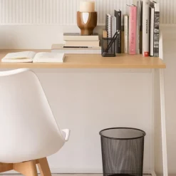 Monet Bureau en chêne clair et métal blanc^Banak