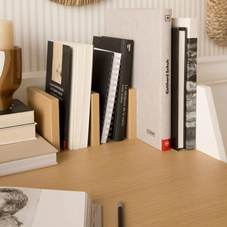 Monet Bureau en chêne clair et métal blanc^Banak