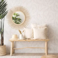 Neiva Miroir rond mural en rotin naturel^Banak Clearance