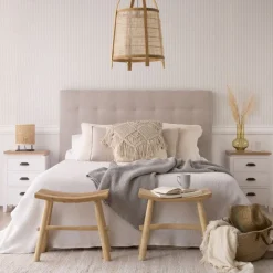 Neris Tête de lit tapissée beige pour lit de 150 et 160^Banak Hot