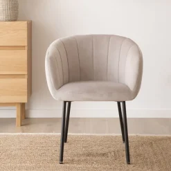 Nilsa Chaise en velours gris^Banak Best