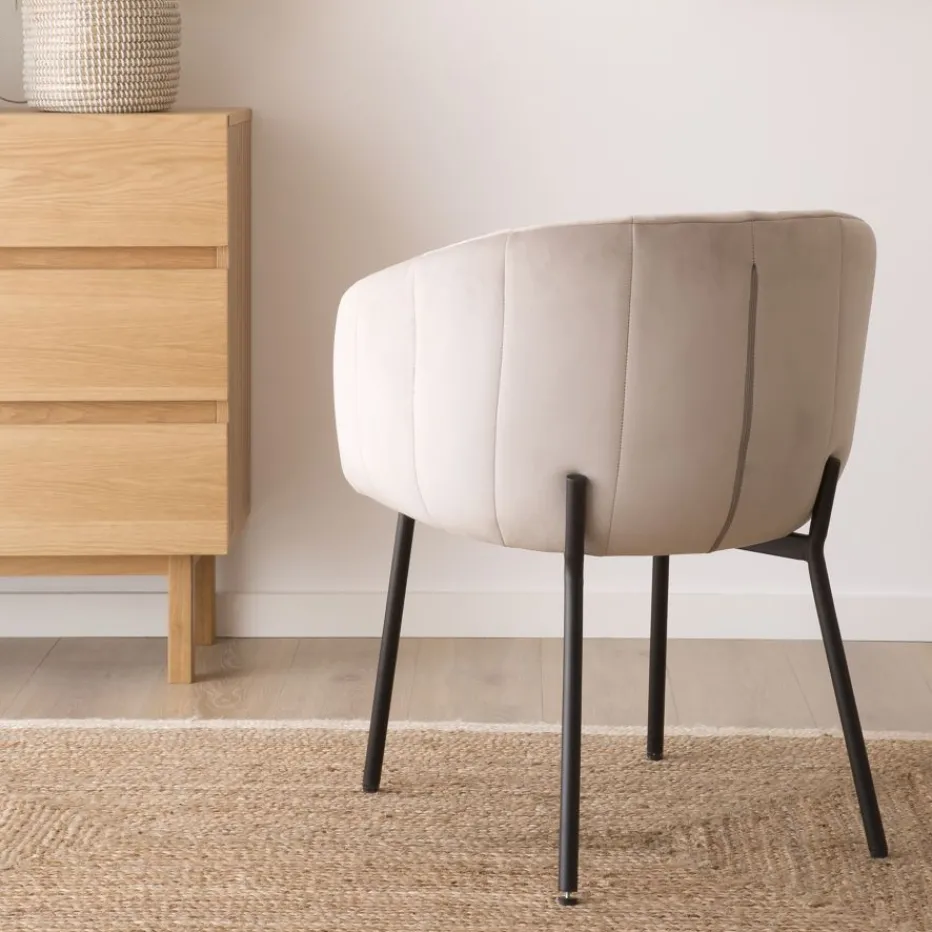 Nilsa Chaise en velours gris^Banak Best