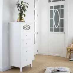 Niza Commode en bois laqué blanc^Banak Clearance