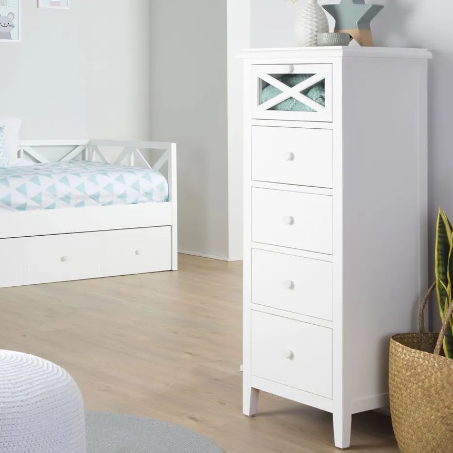Niza Commode en bois laqué blanc^Banak Clearance