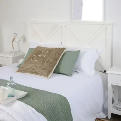 Niza Tête de lit en bois pour lit de 150 et 160 laqué en blanc^Banak Best