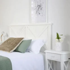 Niza Tête de lit en bois pour lit de 150 et 160 laqué en blanc^Banak Best