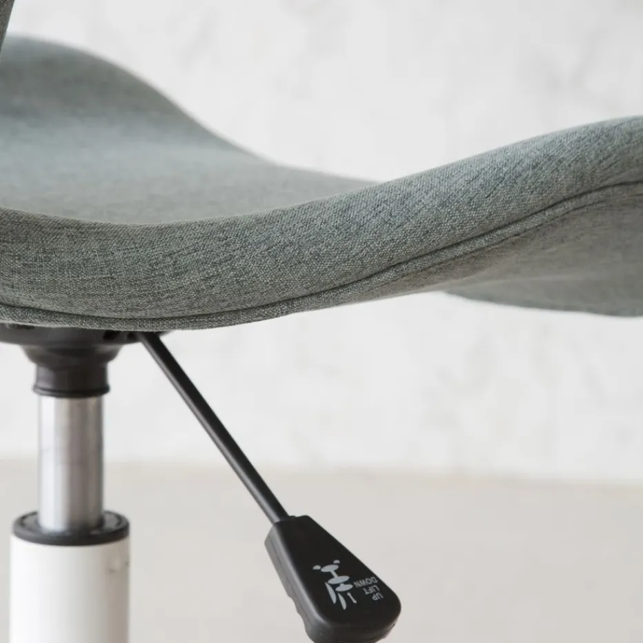 Nori Chaise de bureau rembourrée vert aigue-marine avec roulettes^Banak Clearance