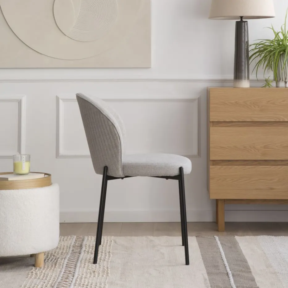 Nuren Chaise rembourrée gris perle^Banak New