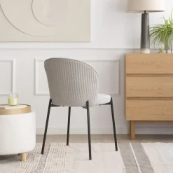 Nuren Chaise rembourrée gris perle^Banak New